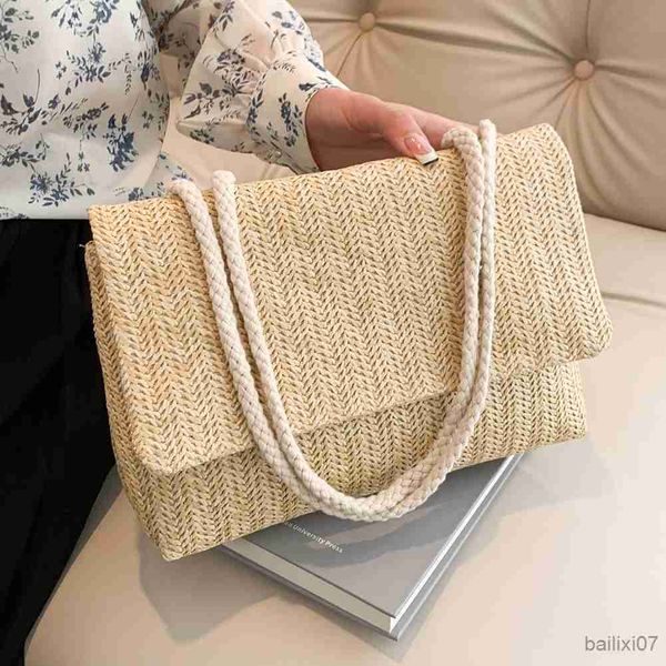 

other bags straw bag summer beach shoulder bags for women 2023 luxury designer handbag ladies rope strap travel bag vacation, Black;red