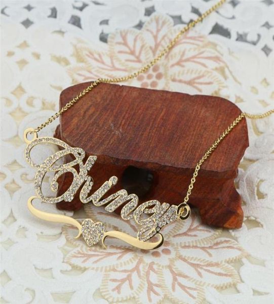 

doremi stainlesss name necklaces pendant letters necklace for women custom chain jewelry children personalized gold q1114213s2562675, Silver