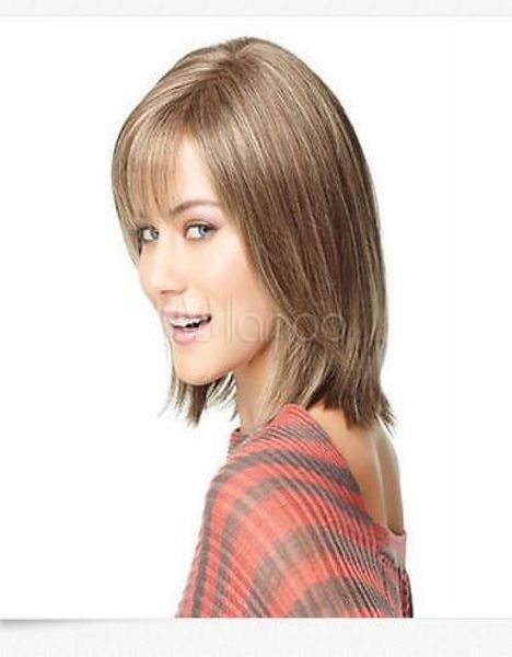 

fixsf641 short health straight cosplay brown mix fashion hair wigs for women wig5892943, Black;brown