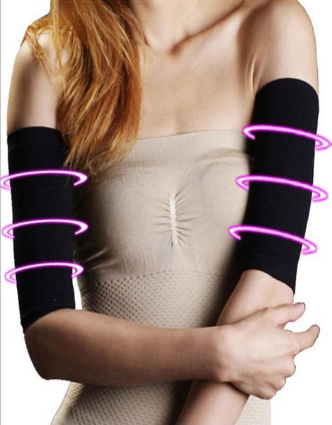 

charming slim arm shaper women fat burning thin arm elastic sleeve armband arm warmers black beige legs dual use1594911