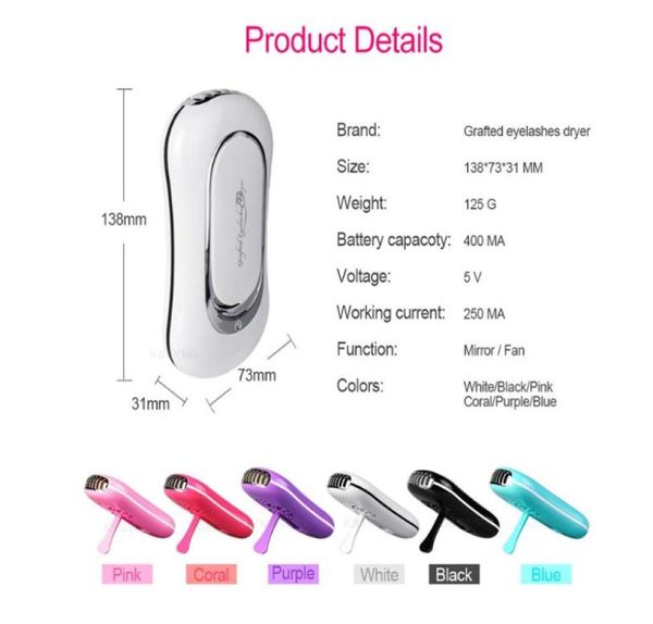 

false eyelashes portable usb mini fan eyelash air glue fast dry eye lashes extension mascara dryer5093227