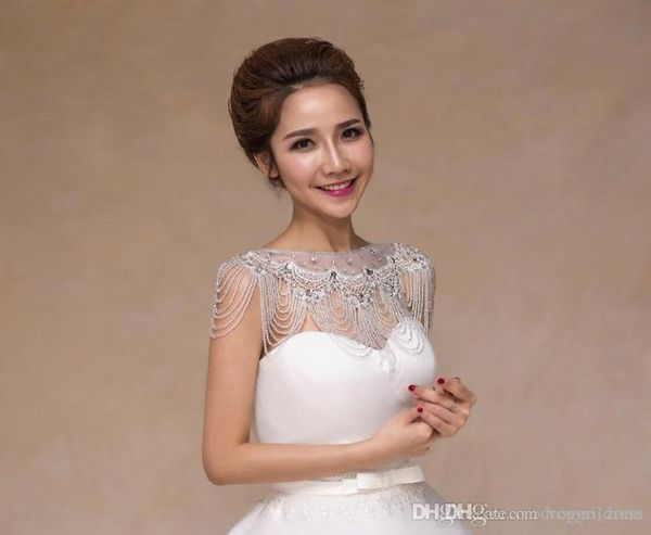 

bling bling bride shoulder chain bridal beads crystals wraps wedding bridal fashion necklace wedding jewelry rhinesto6009984, White