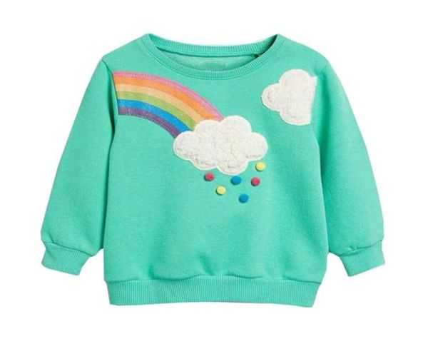 

little maven 27years autumn rainbow embroidery toddler kids baby girl sweatshirt children039s little clothing for girl039s 2282286, Black
