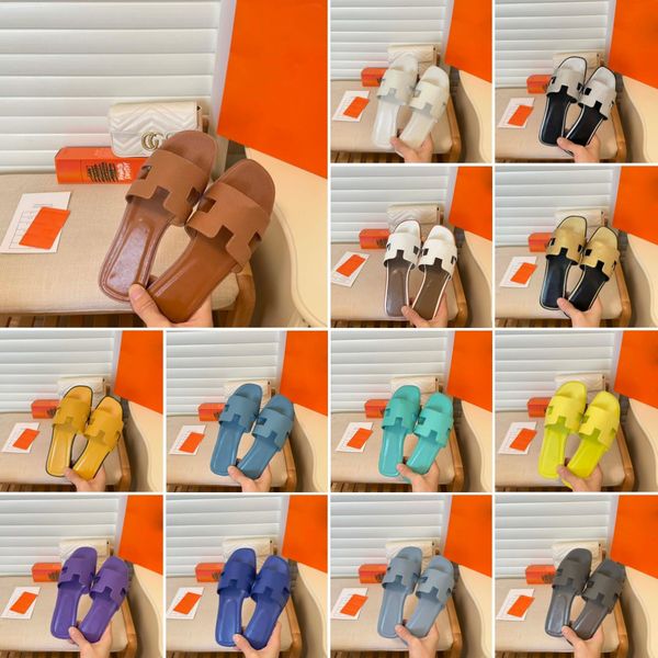 

women oran sandal luxury designer sandals leather lady paris flat shoes walking working outdoor designer size36-43, Black