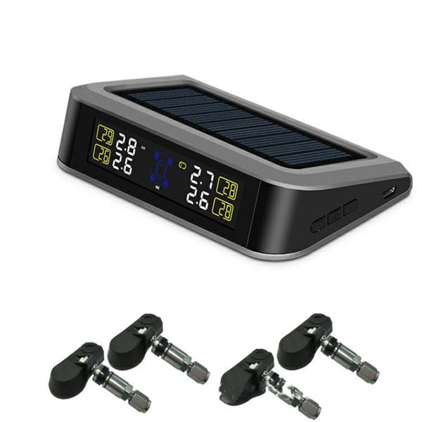 

car tire pressure monitor with built-in external universal 881 solar powered charging tpms-1-1