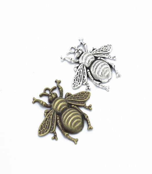

100 pcslot large size bee charms pendant 4038mm good for jewelry findings diy craft 4191352, Bronze;silver