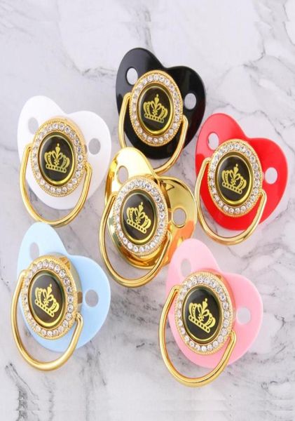 

pacifiers colors cartoon crown baby pacifier golden dummy bling toddler pacy orthodontic nipple infant shower gift 018 monthspac5739683