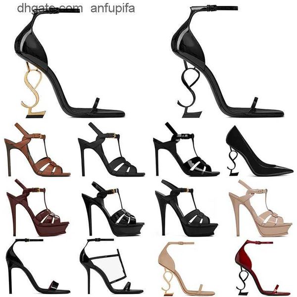 

women luxury dress shoes pumps high heels designer patent leather gold tone nuede red womens lady fashion sandals party wedding valentines d, Black