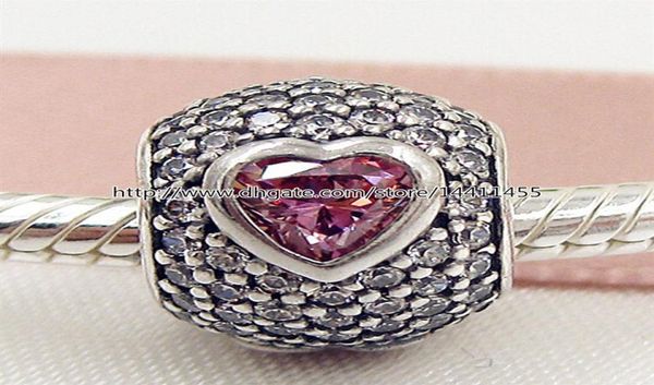 

new 2016 valentine day 925 sterling silver captivating pave heart charm bead with cz fits european jewelry bracelets necklace1812037151, Black