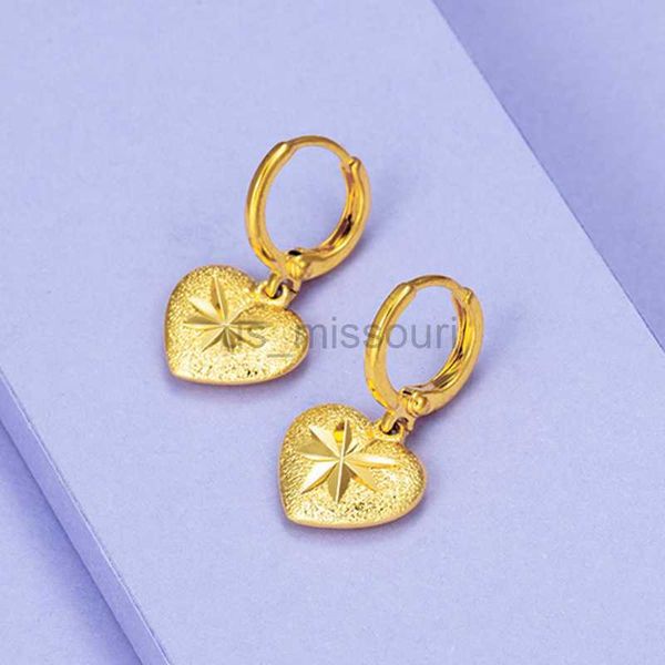 

stud 24k gold earrings plated real gold does not fade heartshaped earrings for women's wedding christmas birthday gifts j230529, Golden;silver