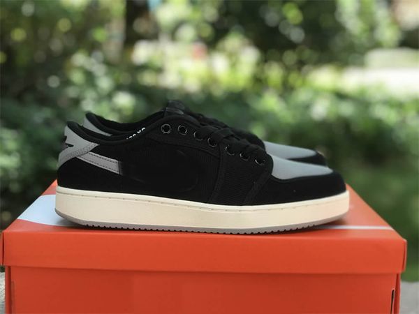 

1 1s low shadow basketball designer shoes black sail medium grey dx4981-002 outdoor sports sneakers with box, Red;white