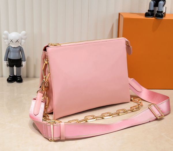 

designer women shoulder bags luxury coussin handbags quality leather chain bag fashion embossed flowers letters crossbody ladies makeup purs