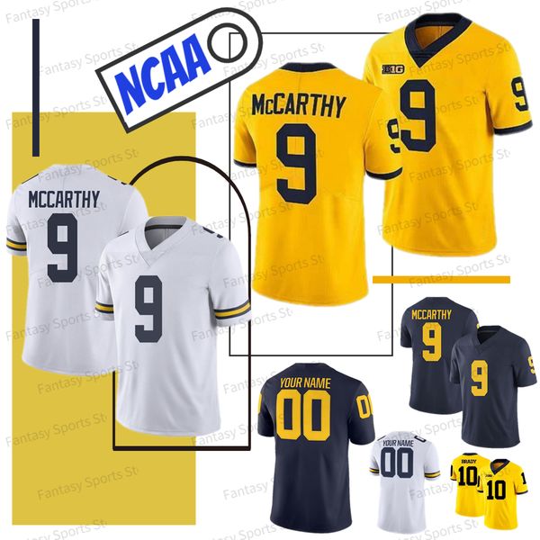 

ncaa mccarthy michigan wolverines 97 aidan hutchinson football jersey woodson patterson tom brady cade mcnamara blake corum mccarthy edwards, Black;red