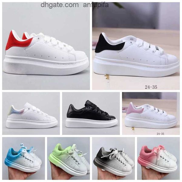 

2023 selling designer kids shoes white red black dream blue single strap outsized sneaker rubber sole aqs soft calfskin leat mc queens mcque