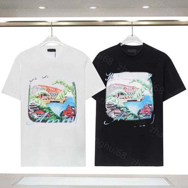 

23ss designer t shirt summer men clothes casual tshirt brand round neck pure cotton countryside letter logo foaming printing short sleeve t-, White;black