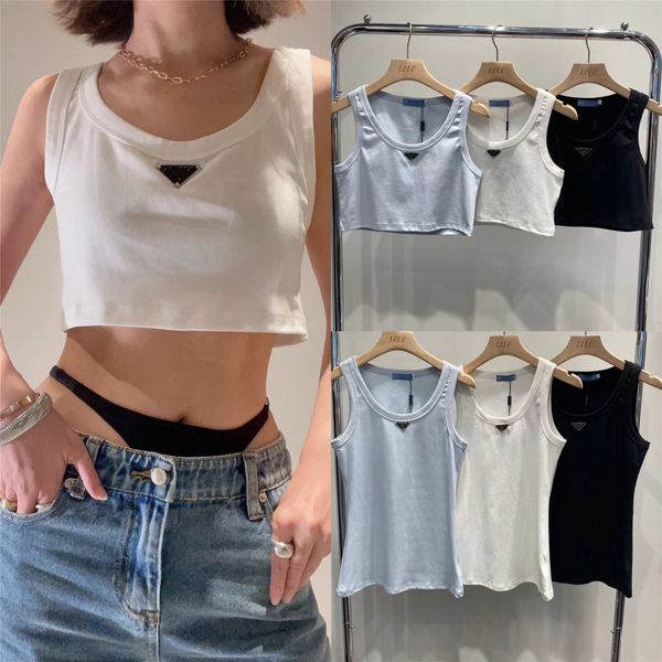 

women's tanks camis designer tank crop clothes women t shirt womens embroidery ruched ruffle bow button lace print rhinestone vest yoga, White