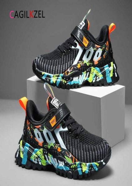 

cagilkzel autumn children shoes fashion colorful sports shoes for boys casual running kids sneakers girls shoes basket enfant 21072266185, Black