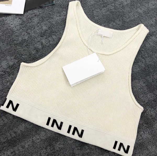 

womens designers knit vest sweaters t shirts designer striped letter sleeveless knits fashion style ladies pullover casual fashions, White