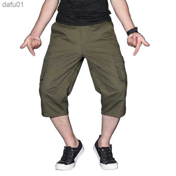 

men's shorts men's summer cargo short pants 3/4 length straight loose baggy short boardshort male clothing hip hop short plus size, White;black