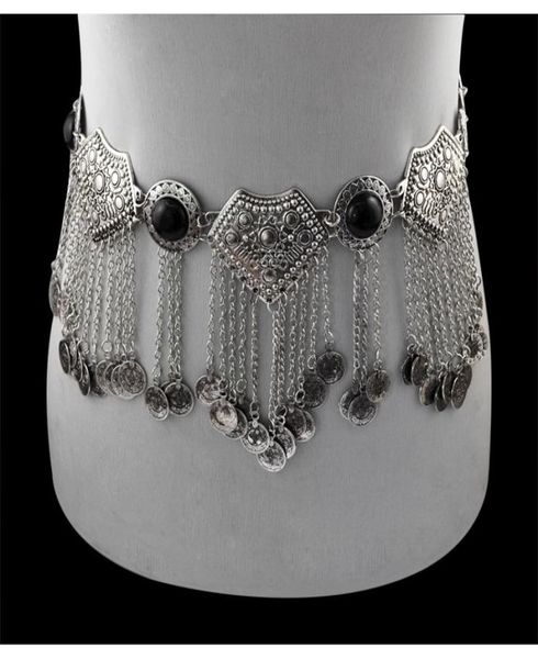 

turkish gypsy silver belly chains boho ethnic jewelry bikini waist dance coin dress belt belly piercing tribal jewelry t200503388591