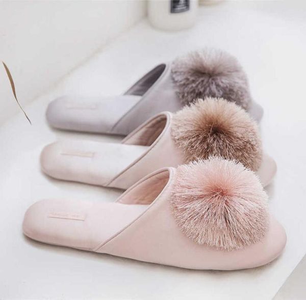 

women house slippers 2020 fur slides memory foam slipon comfort tassel pompom home shoes wedding bedroom nonslip indoor x09258144170, Black