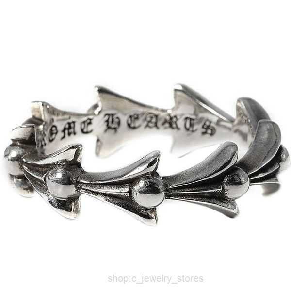 

2023 designer new ch crook heart high edition mixed fishbone wave personality simple couple sterling sier ring 1 v390, Silver