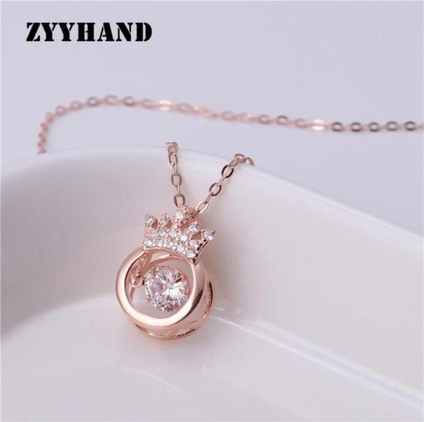 

rosegold alloy crown throbbing zircon necklace women 2021 latest wedding royal style 3 colors clean stone lady party jewelry4996467, Silver