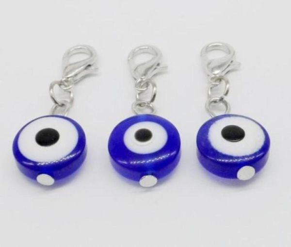

200pcs turkish blue evil eye charms lobster clasp dangle charms for jewelry making 32x11mm3964952, Bronze;silver