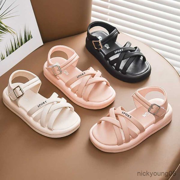 

sandals sandals summer girls beach shoes for girls sandals casual beach shoes children's sandals soft sole white pink kids shoes r23052, Black;red