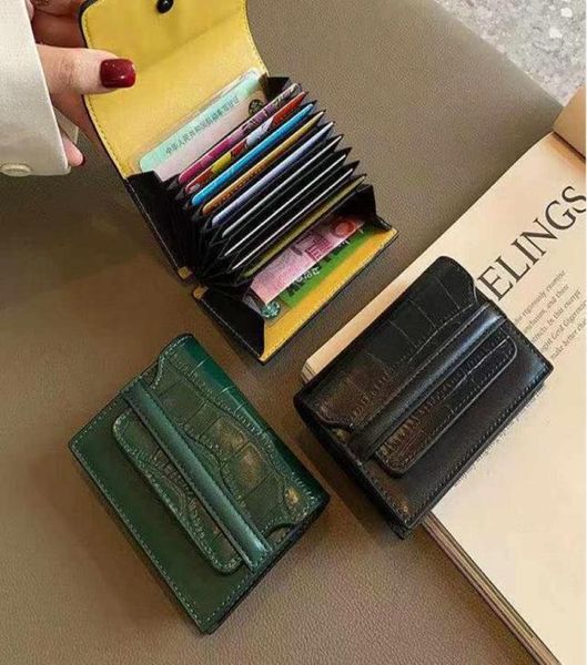 

small card bag women039s leather credit card clip exquisite large capacity anti degaussing driver039s license card cover wal7467138, Brown;gray