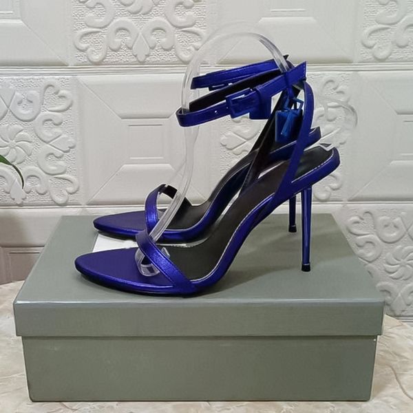 

flat buckle womens sandals 2023 summer new luxury designer high heels fashion versatile open toe party thin heel womens sandals .5cm sizes, Black