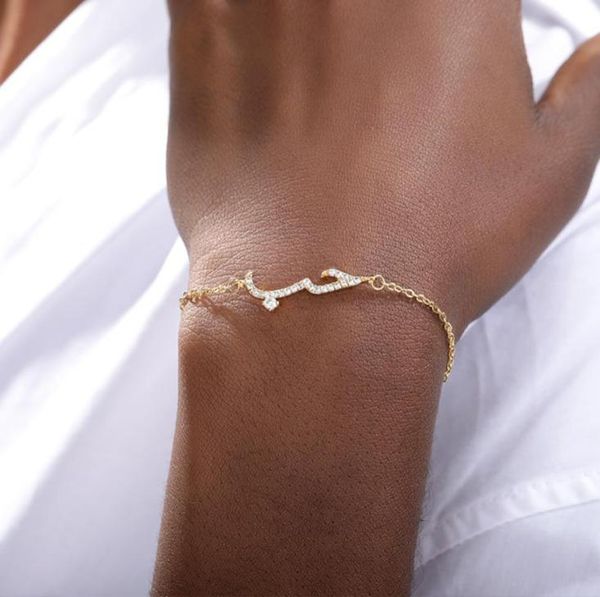 

islamic jewelry charm bracelets for women men plated gold arabic love crystal bracelet mothers day gifts 437 d36304174, Golden;silver