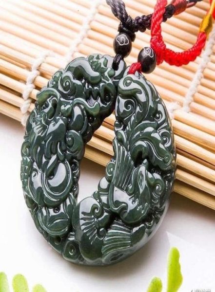 

select hetian jade qingyu dragon phoenix pendant lovers a72061275709597692, Silver
