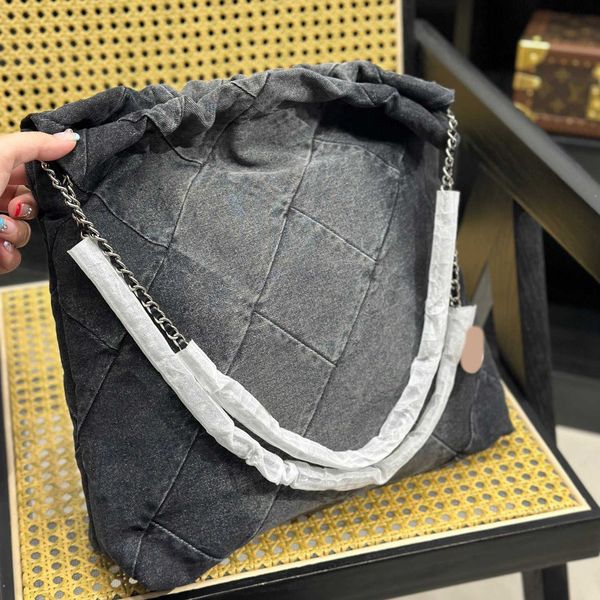 

vintage chain tote women denim waste luxurys handbag classic designer shoulder bags lady retro high-capacity crossbody handbags 230524