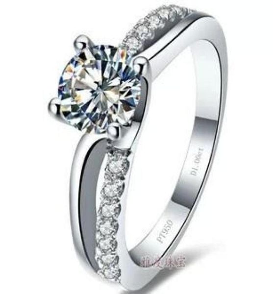 

fine 061 ct diamond ring valentines four claw ring micro pave models female ring wedding ring bridal ring41850302005279, Slivery;golden