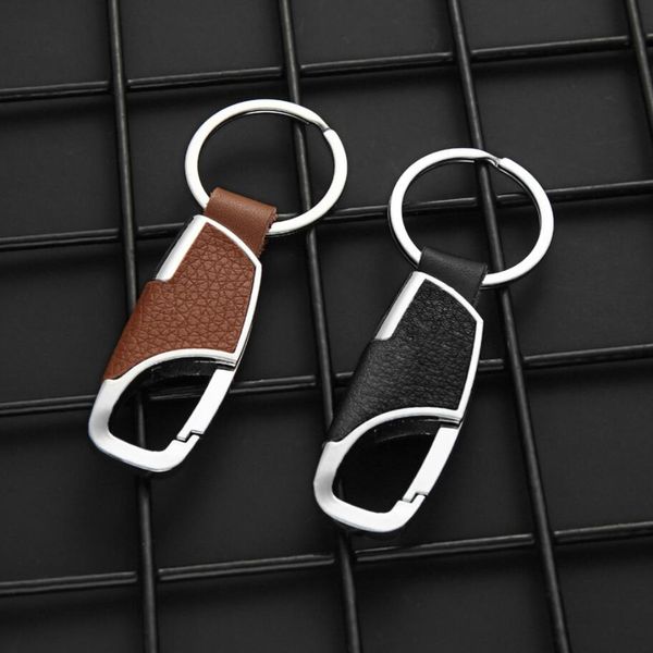 

fashion leather key chain new men's women metal waist hanging keychains gift key ring jewelry, Silver