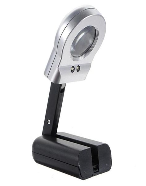 

high standard 16x 30mm illuminated magnifier magnifying glass led folding stand jewelry loupe watch repair tools92864538580412