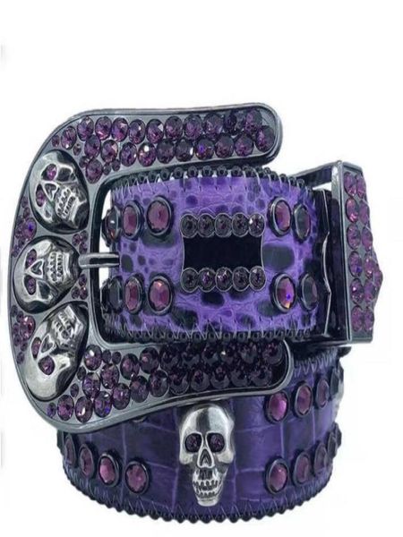 

2022 belts for women mens designer bb simon shiny rhinestones black on black blue white multicolor 93aw71804148013107, Black;brown