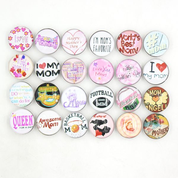 

interchangeable cabochon glass stone buttons i love mom happy mother's day gift mom button for snap jewelry bracelet necklace ring earr