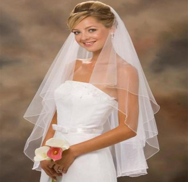 

new arrival wedding accessories two layer edge white ivory veils bridal veil with comb8457428, Black
