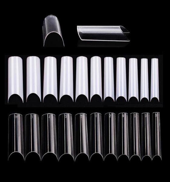 

550 pcsbag extralong false nail tips c curved full cover fake nail tip clear nature acrylic nails diy salon manicure supply6050191, Red;gold