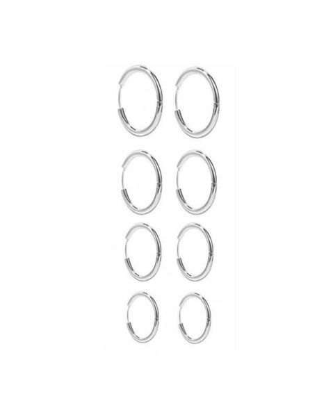 

hoop earrings huggie mysream 4 pairs set for men women argent gold rose and black colors 10mm 12mm 14mm 16mm1638358, Golden;silver