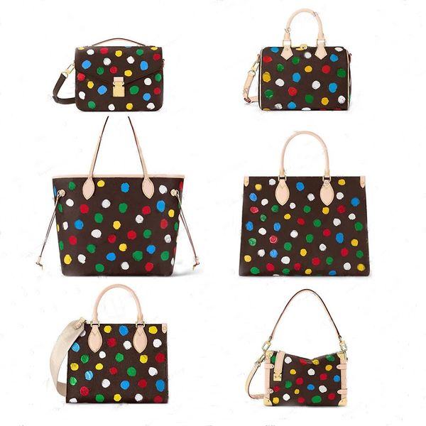 

shoulder bags tote handbag m46381 m40995 color dot silk print large size shopping bag purse crossbody bag canvas mother and child bag