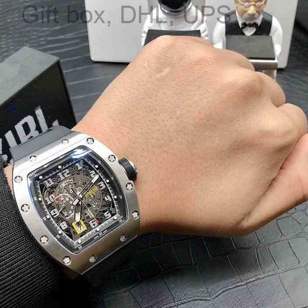 

superclone rm030luxury mens mechanics watches wristwatch business leisure automatic mechanical white steel case tape y9nv, Slivery;brown