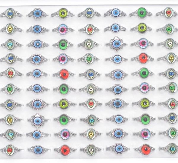 

bulk lots 50pcs colorful devil eye gothic punk vintage rings for women men fashion charm party gift finger jewelry accessories who9043207, Golden;silver