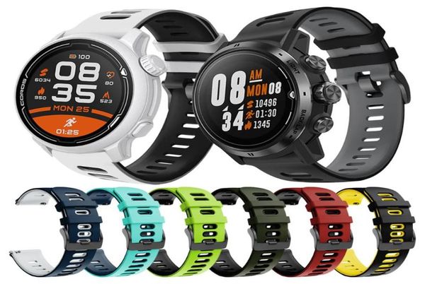 

watch bands easyfit sport silicone band for coros pace 2 pace2 strap replace watchband apex pro 46mm 42mm wristband bracelet8755120, Black;brown