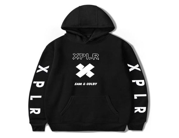 

sam and colby printed xplr merch hoodie boysgirls streetwear fashion hoodie hooded pullover sweatshirt8778731, Black