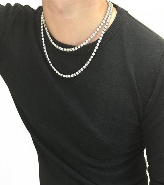 

necklace designer graduated tennis necklaces single ice chain luxury diamond jewelry titanium steel men and women love newlyweds w4977387, Black