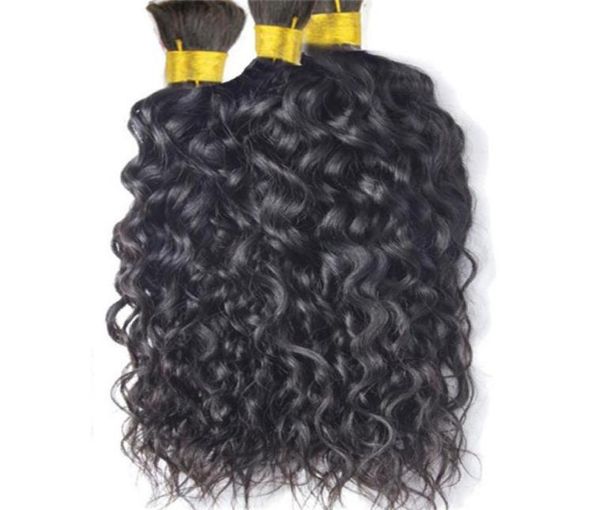 

brazilian water wave human hair bulk 9a wet and wavy human hair for braiding 16quot28quot soft17666441894565, Black