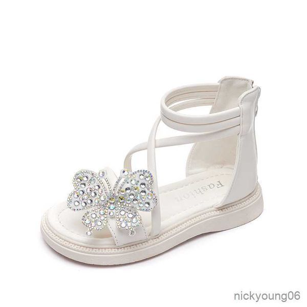 

sandals new girls sandals rhinestone butterfly princess shoes summer kid's sandals performance shoes fashion children sandals r230529, Black;red